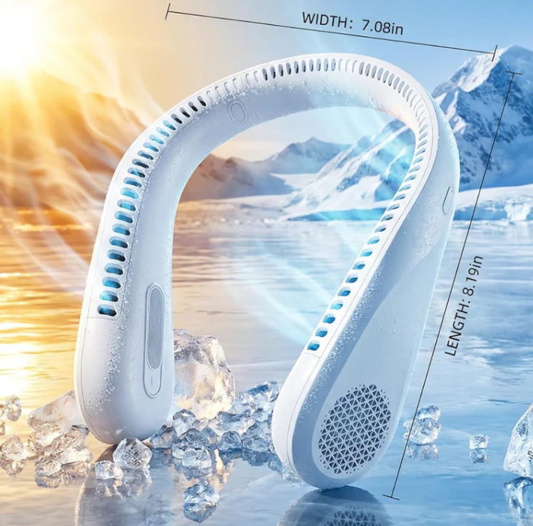 Arvelo's Portable Neck Fan Rechargeable 6000m AH Wearable Neck Fan, Bladeless