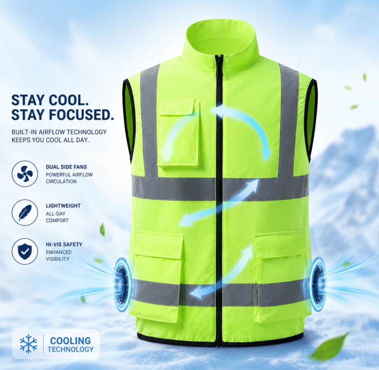 Arvelos Cooling Vest Rechargeable Fan Powered Cooling Vest for Outdoor Work