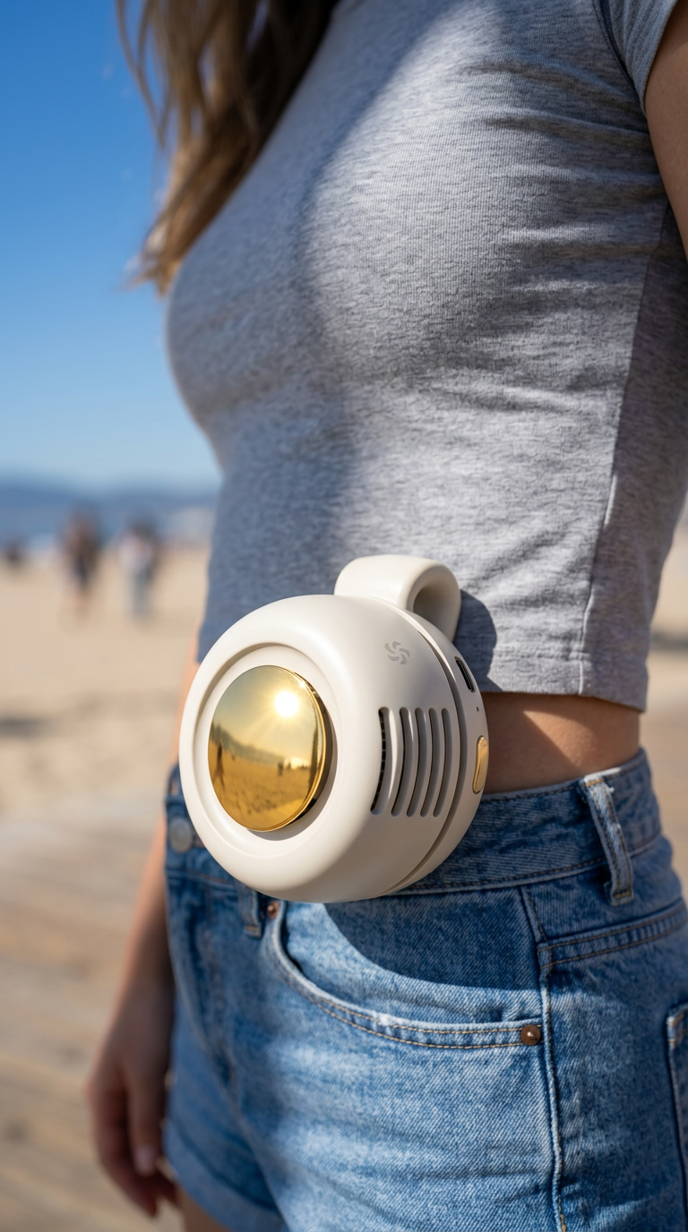 Arvelo's Portable Clip-On Waist Fan for Men & Women | Rechargeable Hands-Free Personal Cooling Fan for Summer, Outdoor Work, Travel, Hiking & Sports