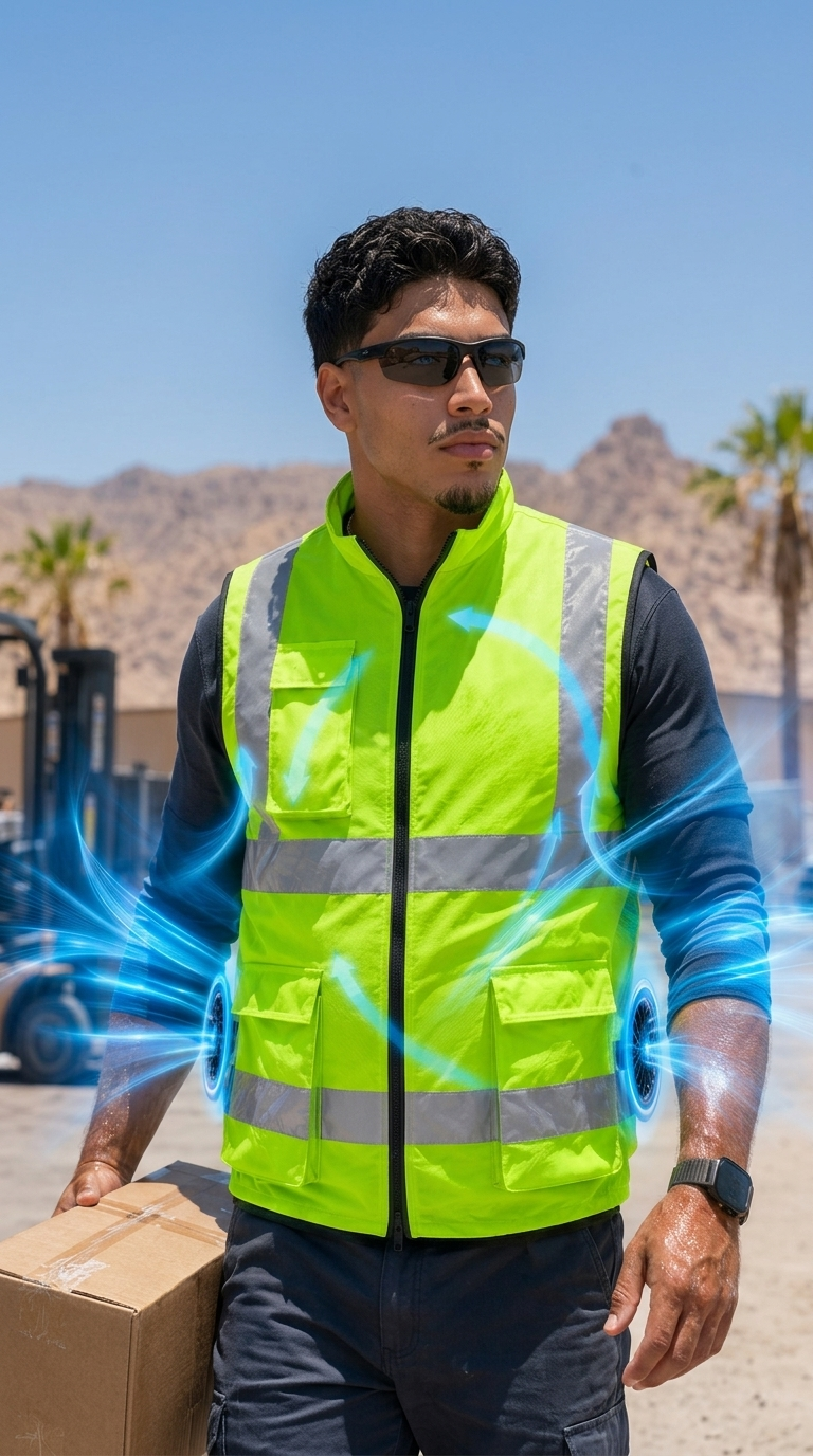 Arvelos Cooling Vest Rechargeable Fan Powered Cooling Vest for Outdoor Work