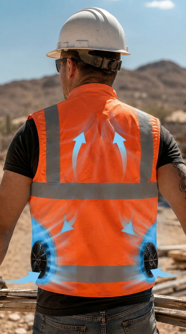 Arvelos Cooling Vest Rechargeable Fan Powered Cooling Vest for Outdoor Work