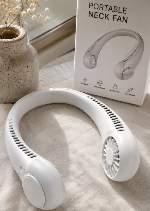 Arvelo's Portable Neck Fan for Men & Women | Rechargeable Bladeless Hands-Free Cooling Fan for Summer, Travel, Work & Outdoor Activities