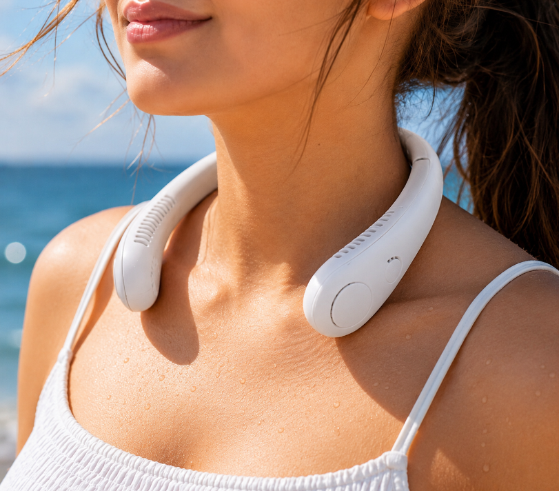 Arvelo's Portable Neck Fan for Men & Women | Rechargeable Bladeless Hands-Free Cooling Fan for Summer, Travel, Work & Outdoor Activities