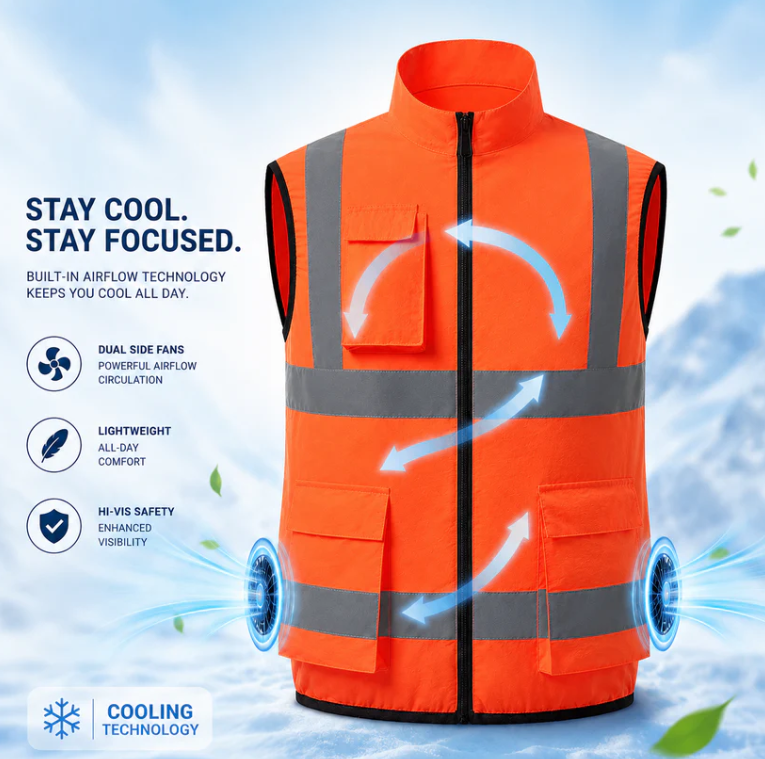 Arvelos Cooling Vest Rechargeable Fan Powered Cooling Vest for Outdoor Work